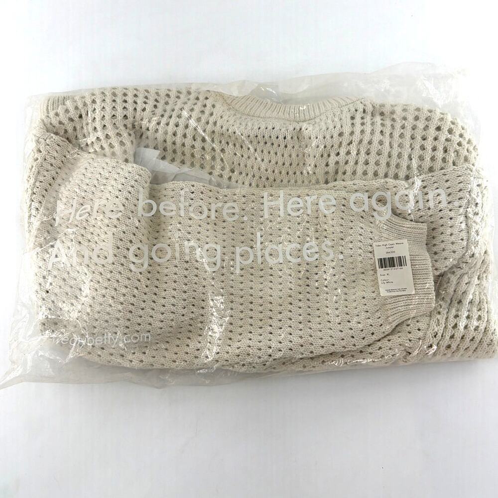 Sweaty Betty Women's Lily White Tides High Open Weave Jumper Size 12 - Picture 3 of 8